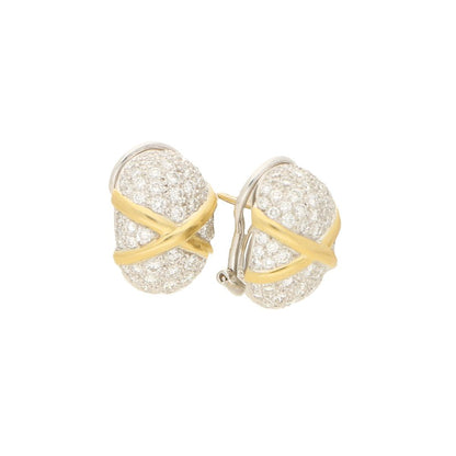 Diamond Domed Bombe Cluster Earrings Earrings 1.75 carats