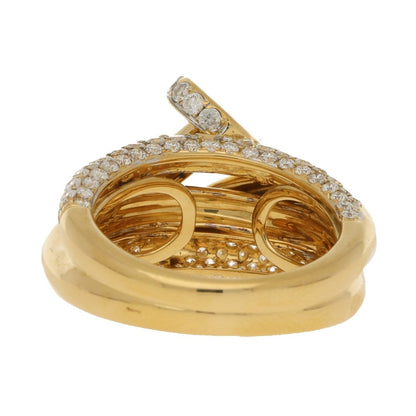 18ct Yellow Gold Pave Set Diamond Nail Ring
