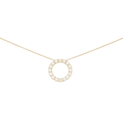 Round Brilliant Cut Diamond Circle Pendant Necklace