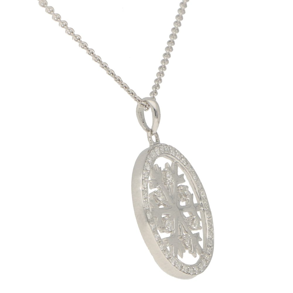 Diamond Snowflake Pendant Necklace, 0.34ct