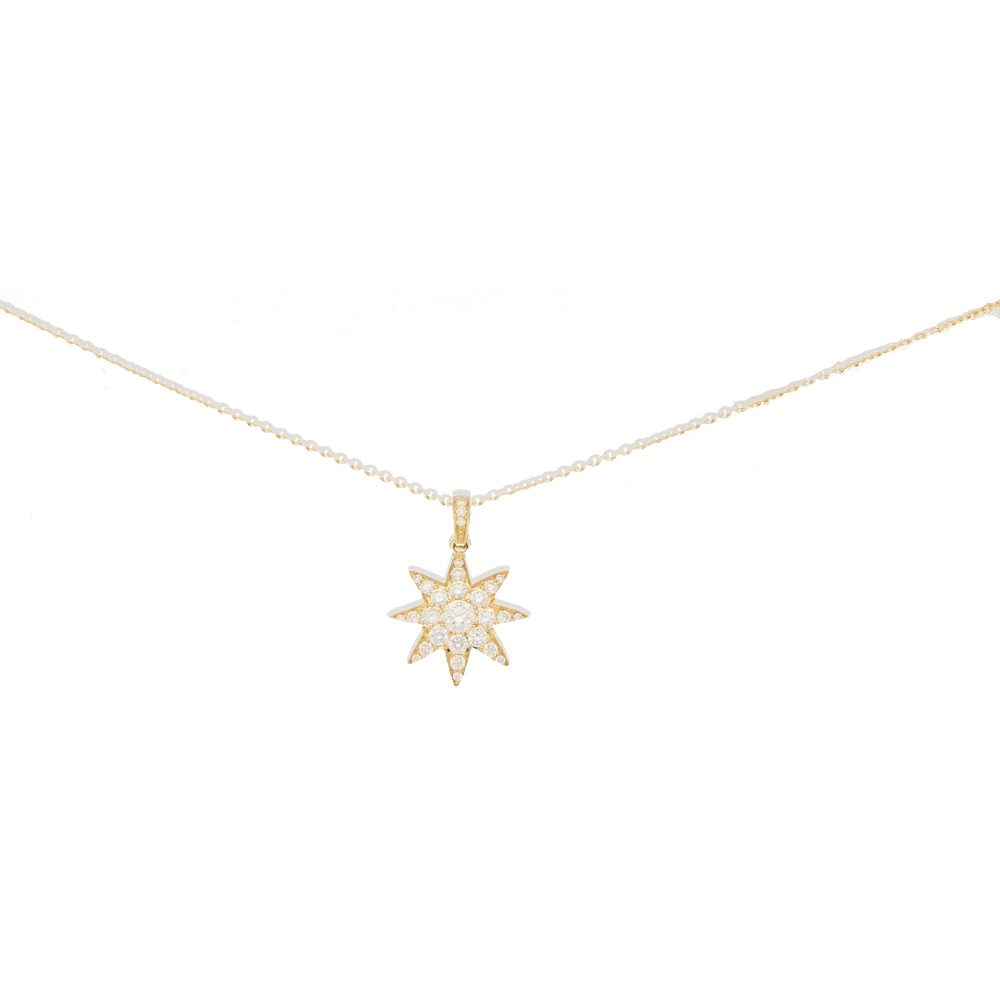 Diamond Set Star Pendant Necklace, 0.60ct