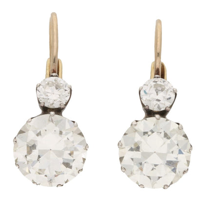 Victorian Inspired Convertible Cluster Drop Diamond Earrings