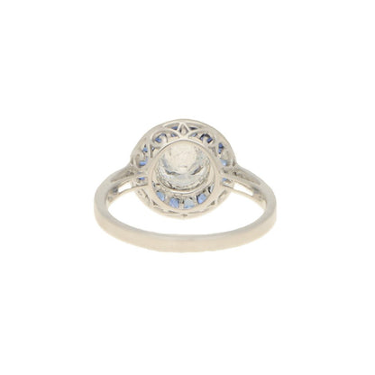 Sapphire and Diamond Target Ring
