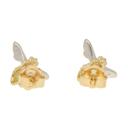 Diamond Set Gold Bee Stud Earrings