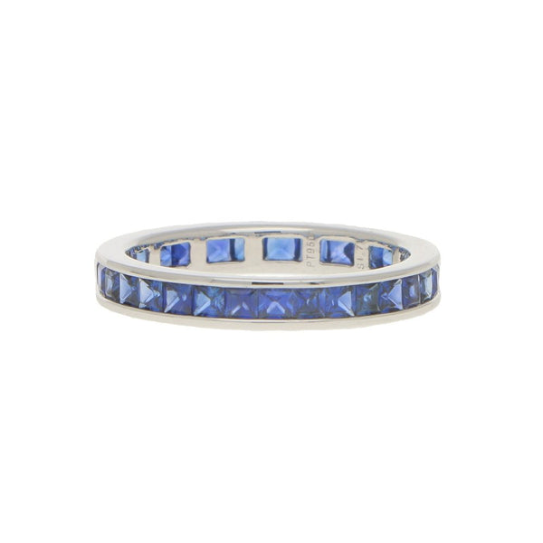 1.71ct Princess Cut Sapphire Full Eternity Band Ring in Platinum