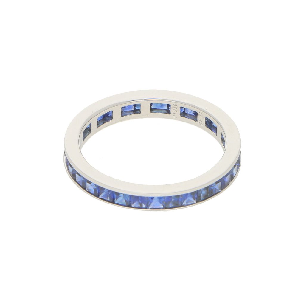 1.71ct Princess Cut Sapphire Full Eternity Band Ring in Platinum