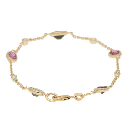 Tourmaline Garnet and Diamond Spectacle Set Bracelet