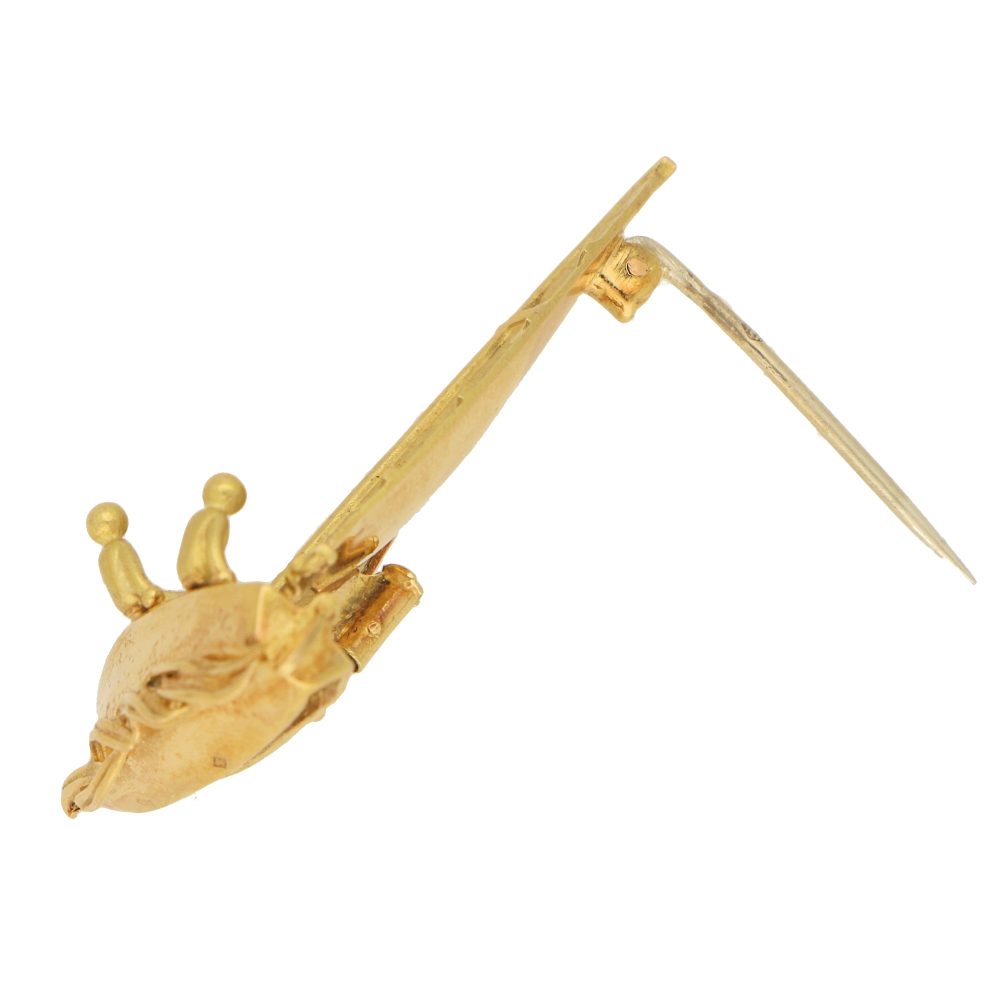 18ct Yellow Gold Sailing Brooch