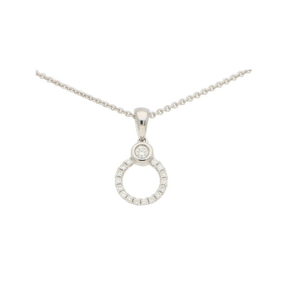 Diamond Circle Promise Ring Pendant Necklace