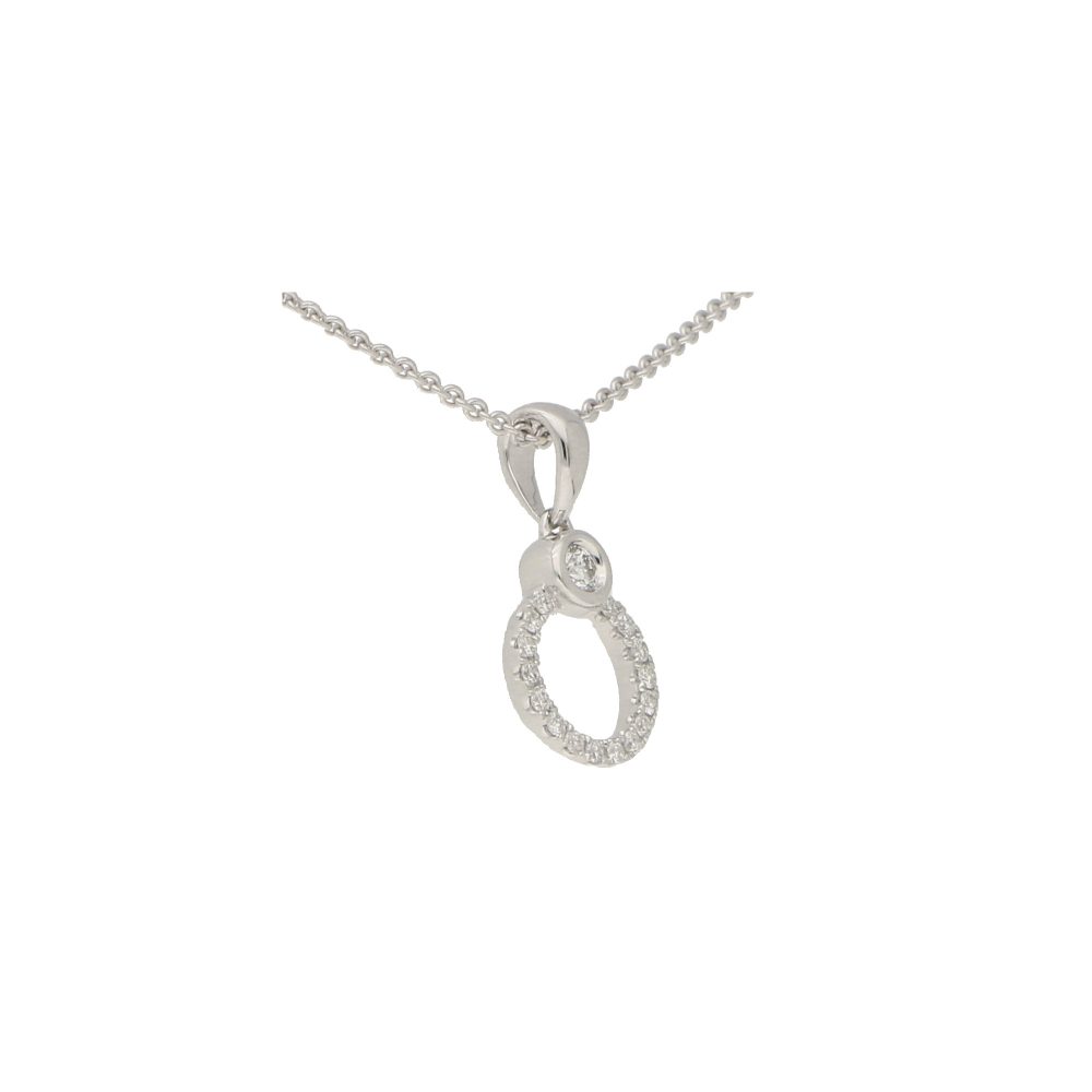 Diamond Circle Promise Ring Pendant Necklace