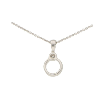 Diamond Circle Promise Ring Pendant Necklace