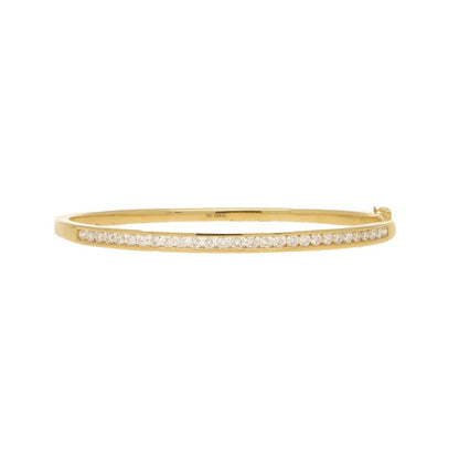 Diamond Set 18ct Yellow Gold Bangle Bracelet