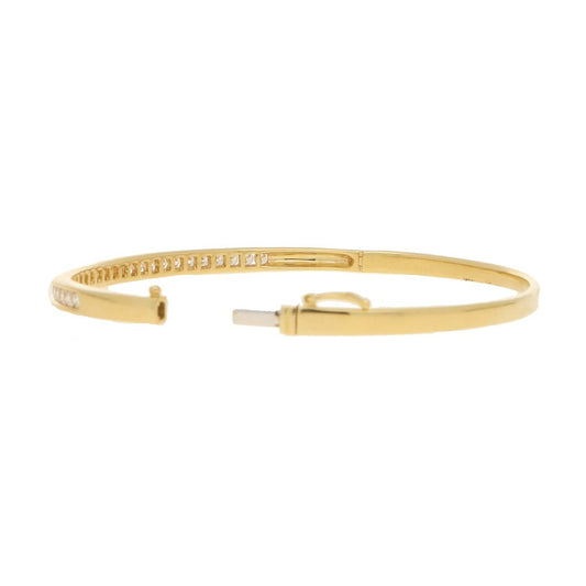 Diamond Set 18ct Yellow Gold Bangle Bracelet