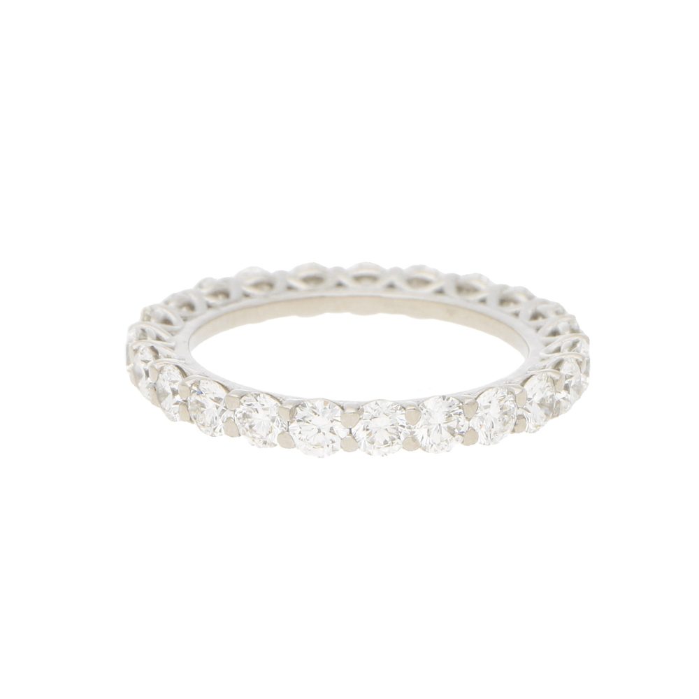 Full diamond eternity ring in platinum.