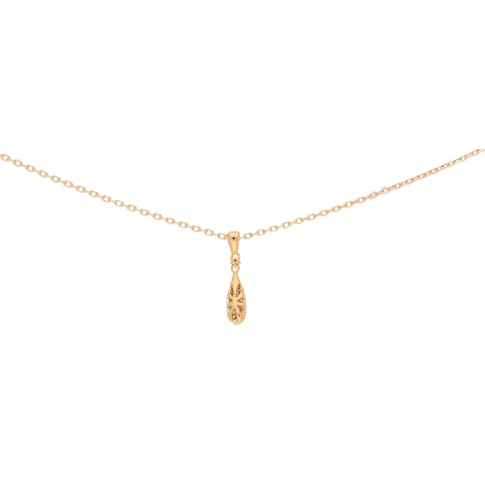 Diamond Drop Pendant Necklace in 18ct Rose Gold
