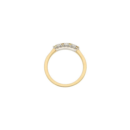 Natural Yellow Diamond Seven Stone Half Eternity Ring