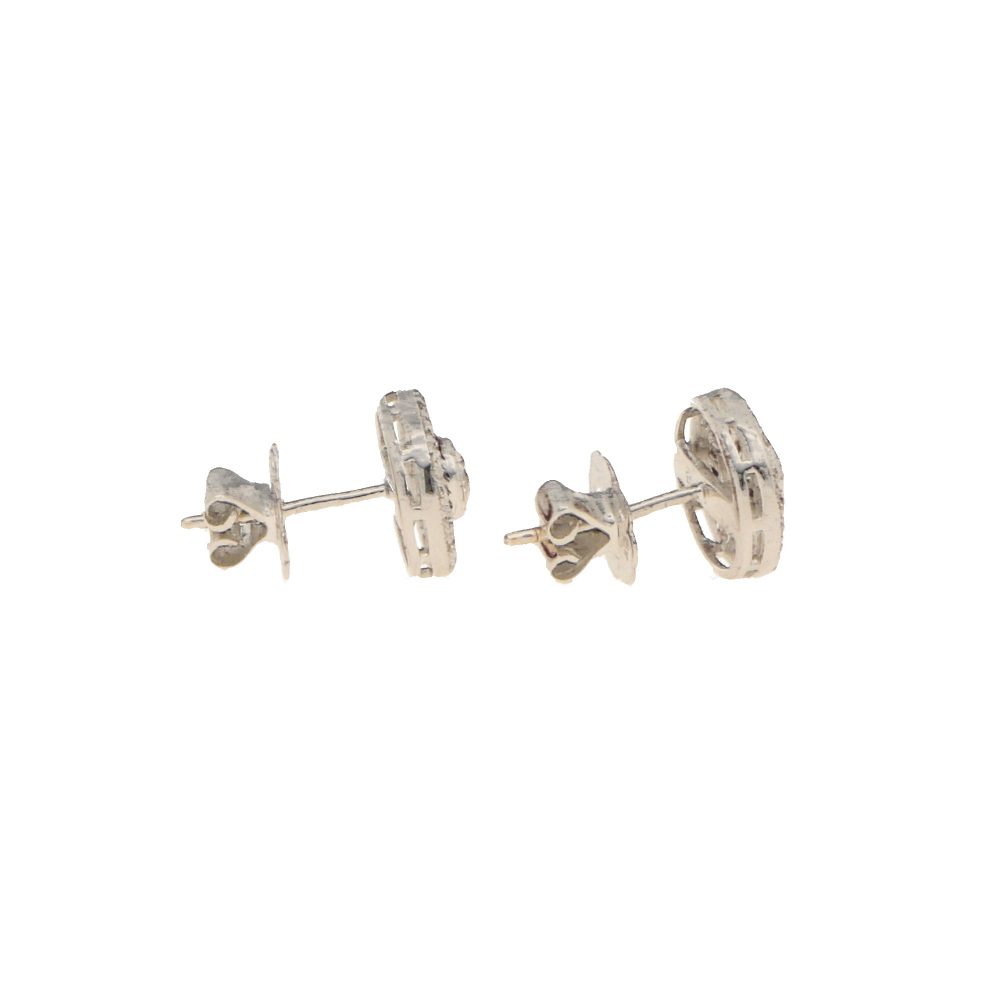 Diamond and Ruby Cluster Target Stud Earrings