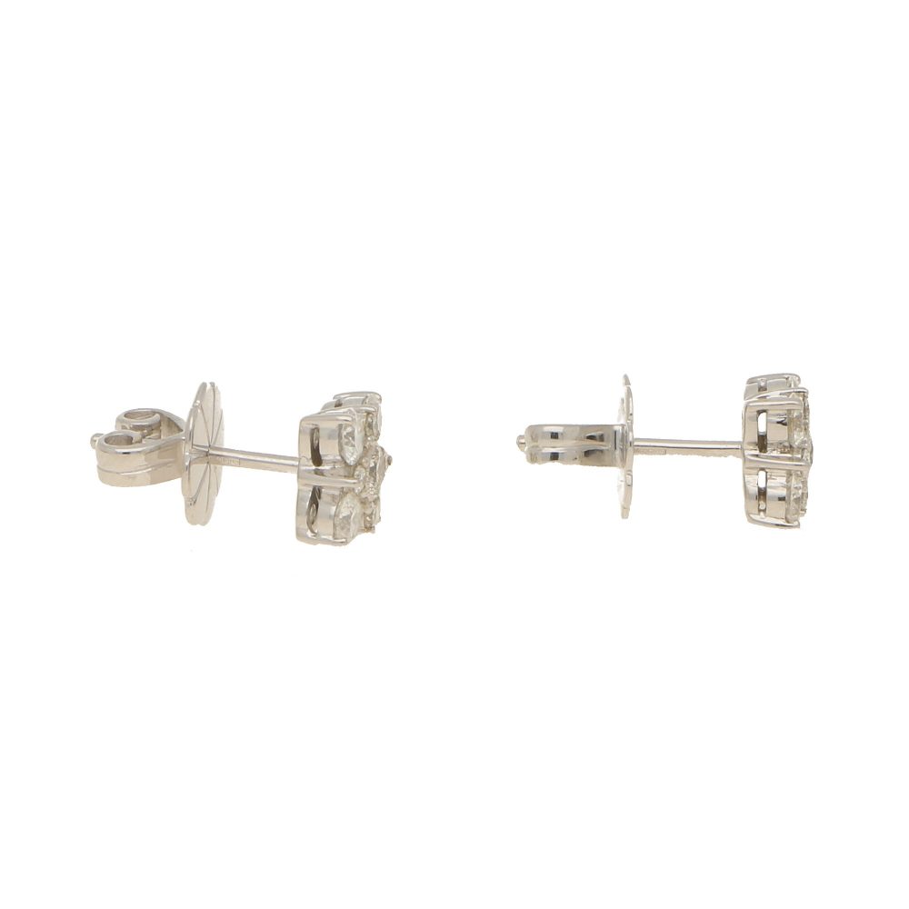 1.22ct Diamond Blossom Cluster Stud Earrings in 18ct White Gold