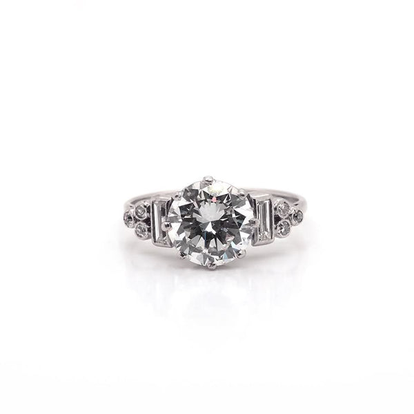 Art Deco 2.45ct Old Cut Diamond Engagement Ring, Circa 1930