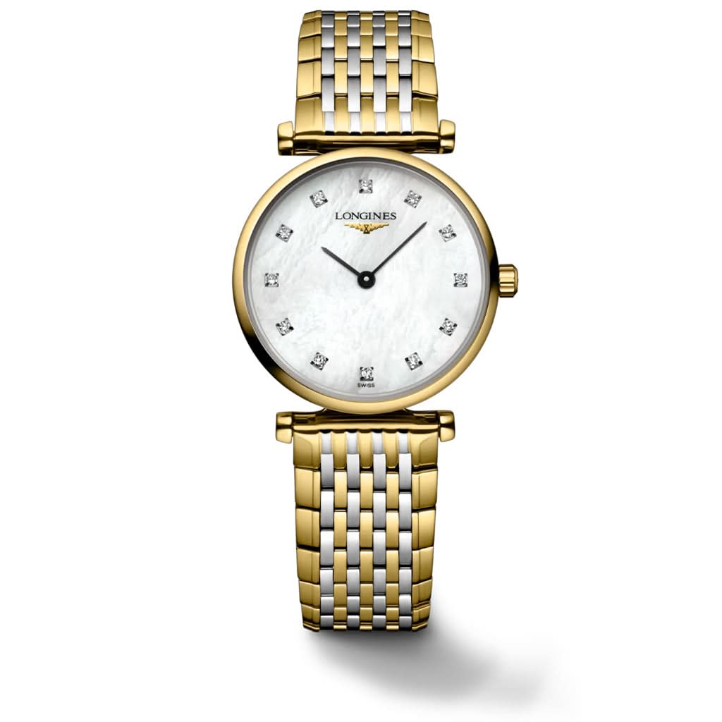 LA GRANDE CLASSIQUE DE LONGINES L4.209.2.87.7 bicolour watch with a mother of pearl dial