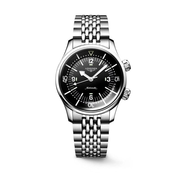 LONGINES LEGEND DIVER Automatic Stainless Steel Watch with black dial L3.764.4.50.6