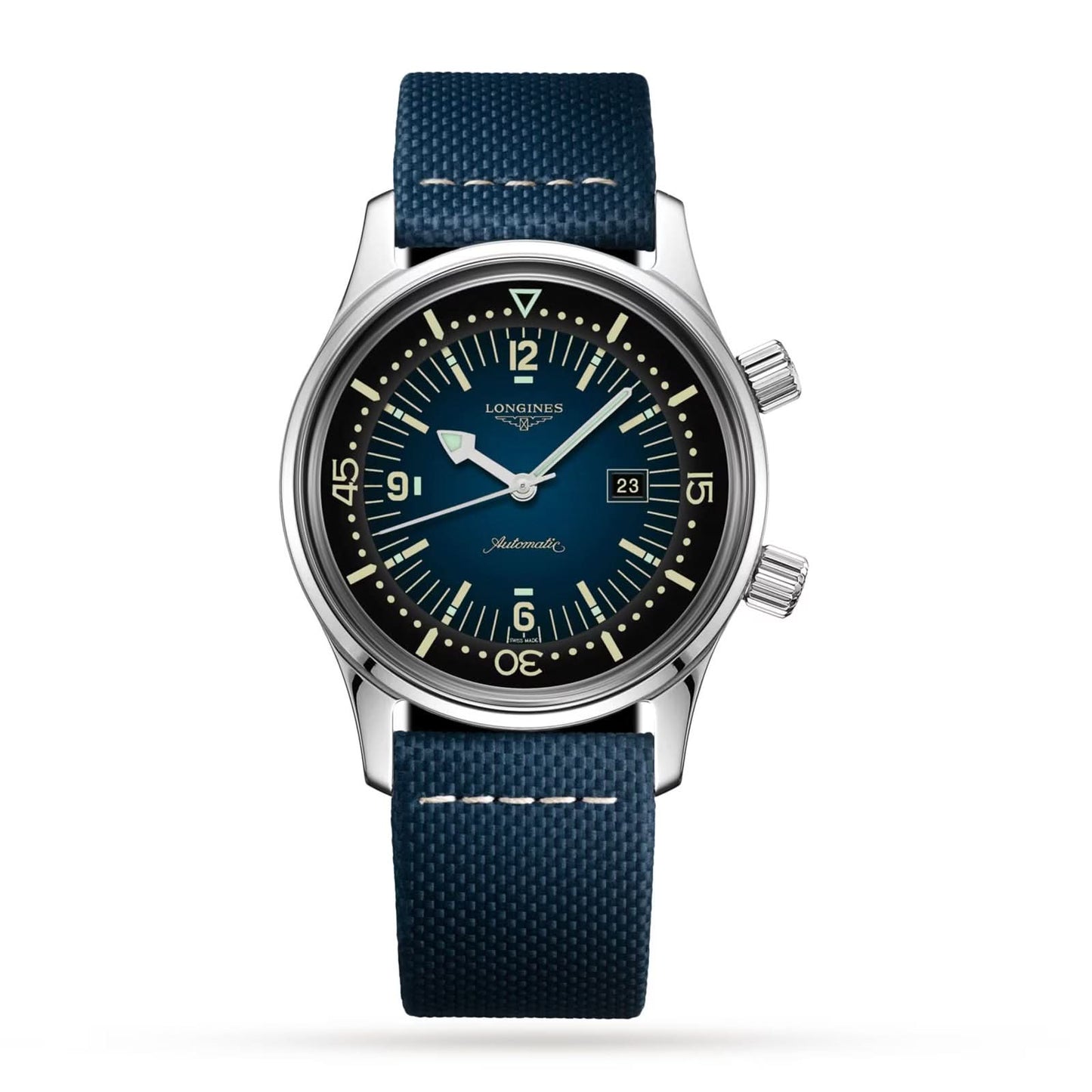 Longines LEGEND DIVER Gents Steel Automatic Watch with Blue/Black Dial and Blue Strap L37644902