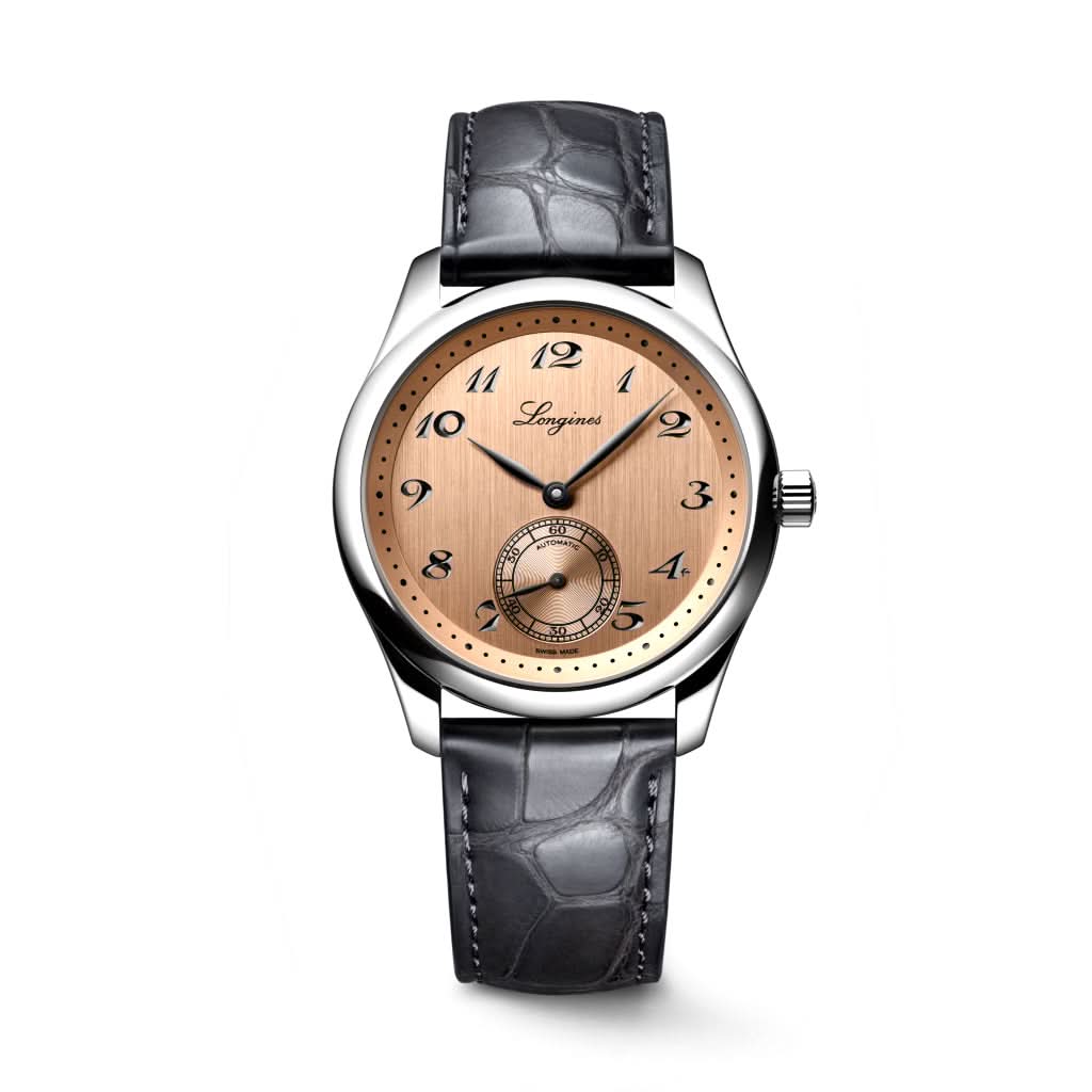 LONGINES MASTER COLLECTION Automatic Stainless Steel Watch with black leather strap L28434932
