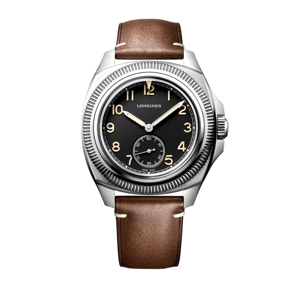 Longines PILOT MAJETEK BOX EDITION Automatic Stainless Steel Watch with Black Dial and Brown Leather Strap L2.838.4.53.9
