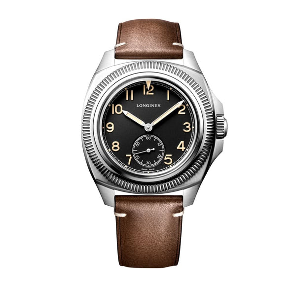 Longines PILOT MAJETEK BOX EDITION Automatic Stainless Steel Watch with Black Dial and Brown Leather Strap L2.838.4.53.9
