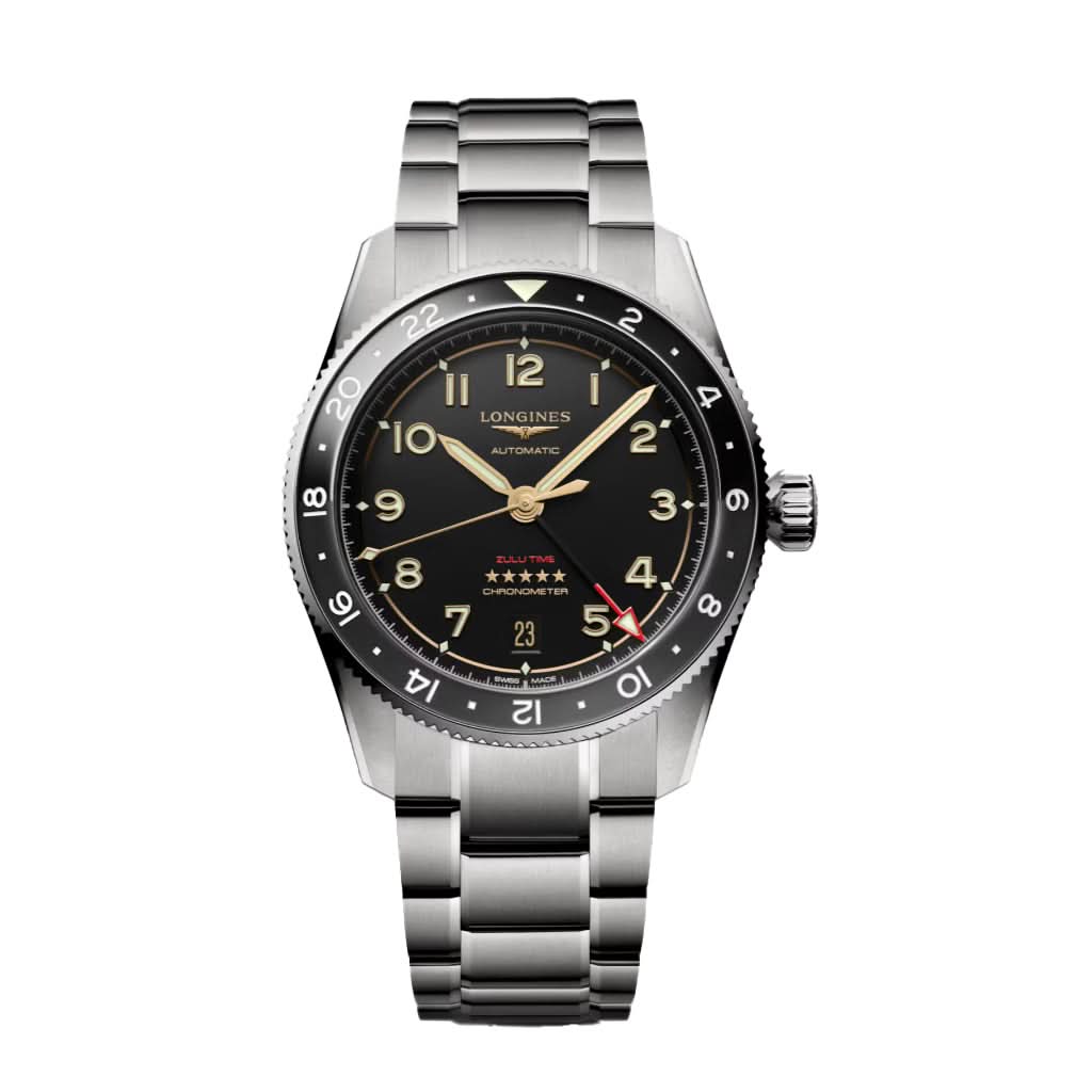 LONGINES SPIRIT ZULU TIME TITANIUM Watch with black dial and black bezel L38021536