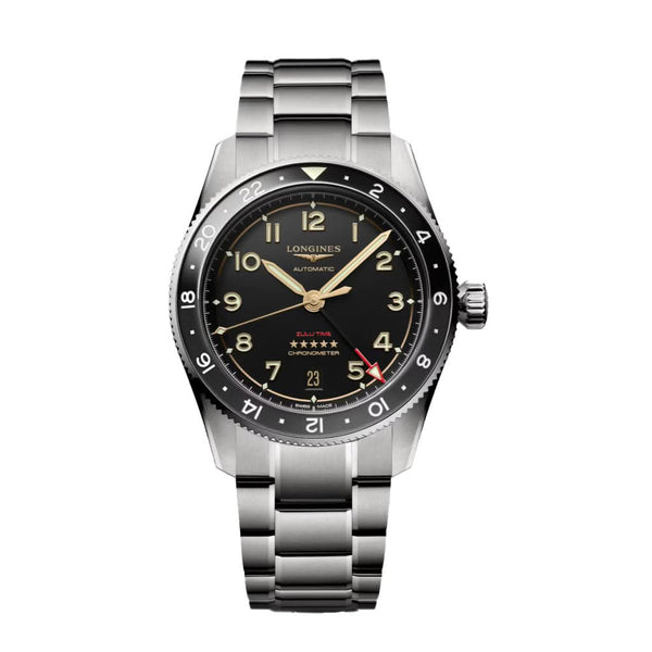 LONGINES SPIRIT ZULU TIME TITANIUM Watch with black dial and black bezel L38021536