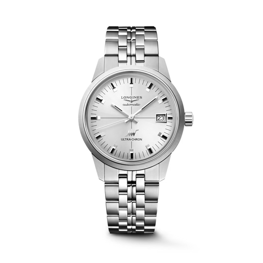 Longines ULTRA-CHRON CLASSIC stainless steel wrist watch with silver dial L2.537.4.72.6
