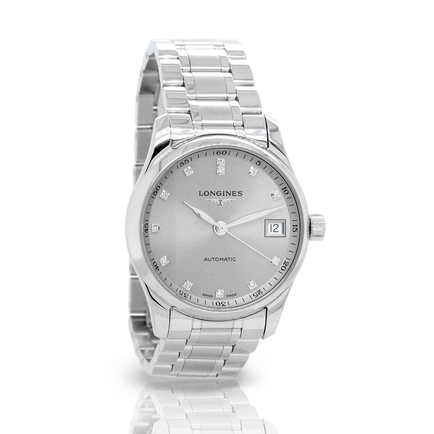 Longines Master Collection Steel Ladies Automatic Watch L23574076 in stainless steel with a date window