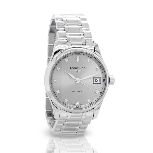 Longines Master Collection Steel Ladies Automatic Watch L23574076 in stainless steel with a date window