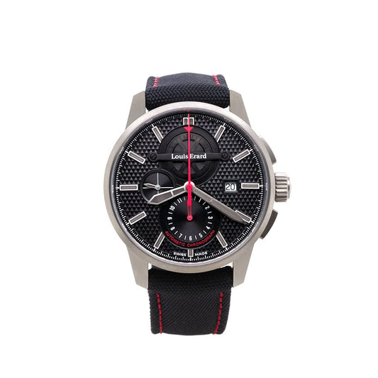 LOUIS ERARD 1931 Titanium Automatic Watch with Black Fabric Strap