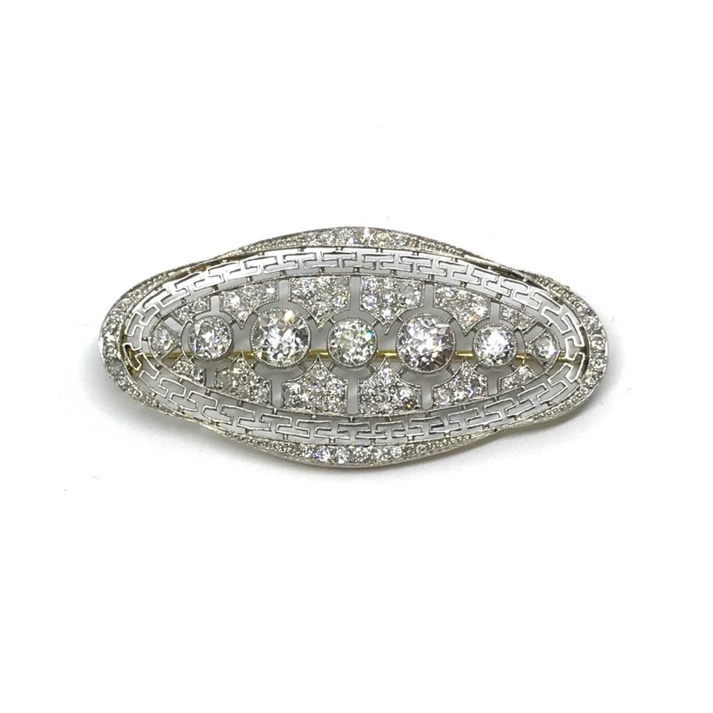 Antique Platinum Diamond Brooch