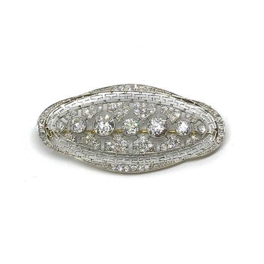 Antique Platinum Diamond Brooch