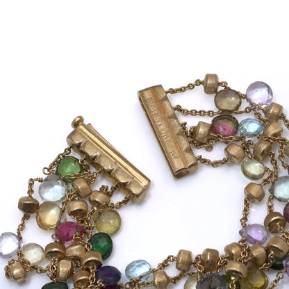 A yellow gold five row multi-gemstone bracelet, signed Marco Bicego