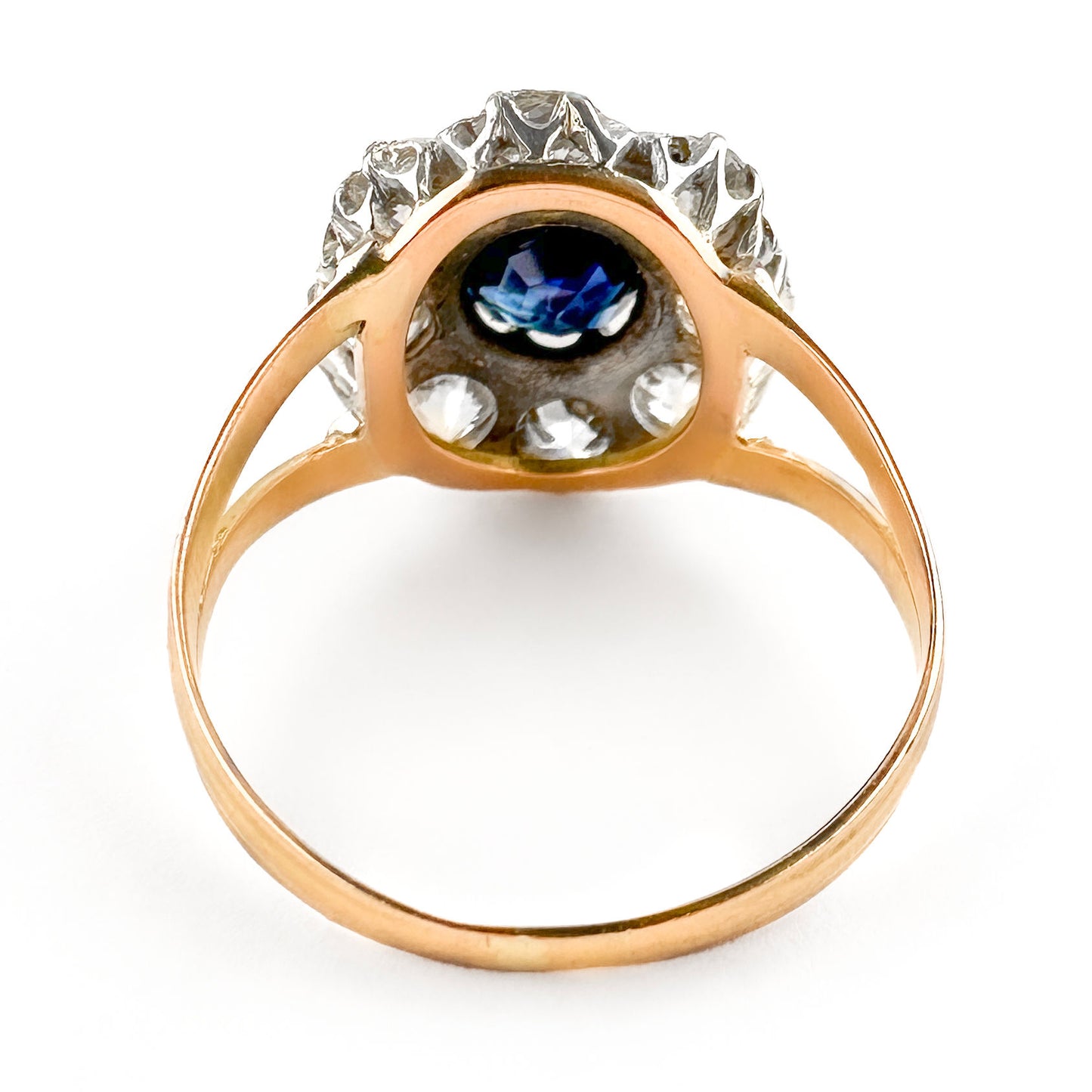 Victorian Ceylon Sapphire &amp; Diamond Daisy Cluster