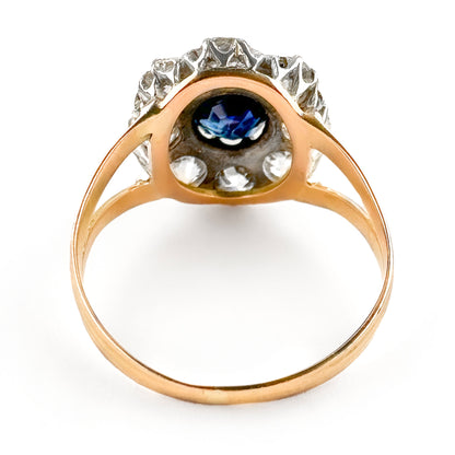 Victorian Ceylon Sapphire &amp; Diamond Daisy Cluster