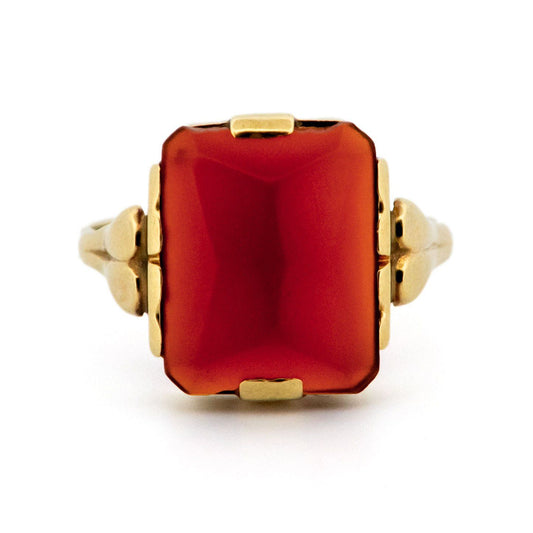 Vintage Carnelian Statement Dress Signet Ring