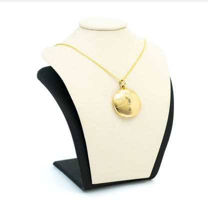 Vintage 14 Carat Yellow Gold Seed Pearl Round Locket