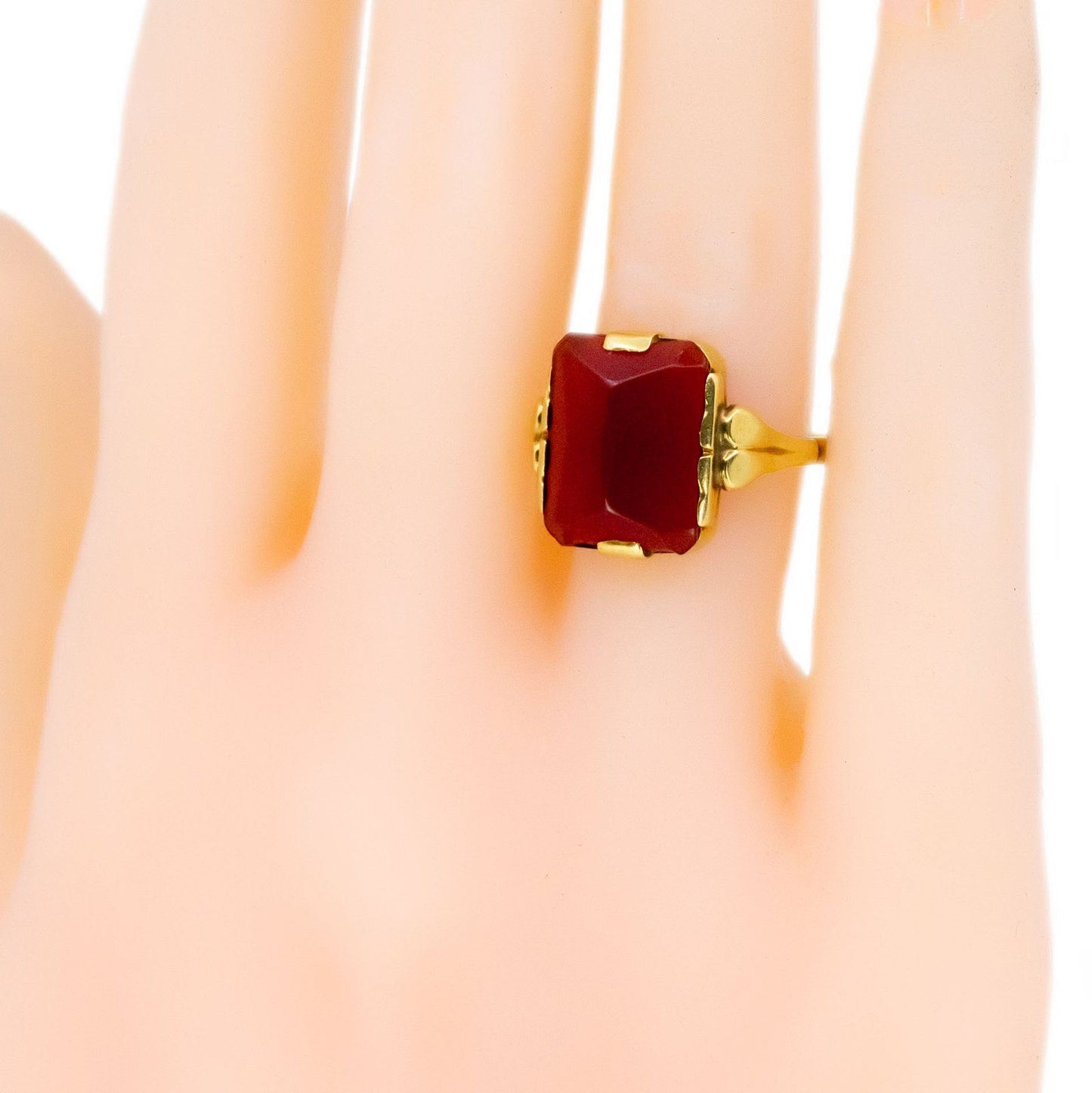 Vintage Carnelian Statement Dress Signet Ring