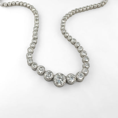 Graduated 12.5ct Diamond Riviera Necklace in Platinum