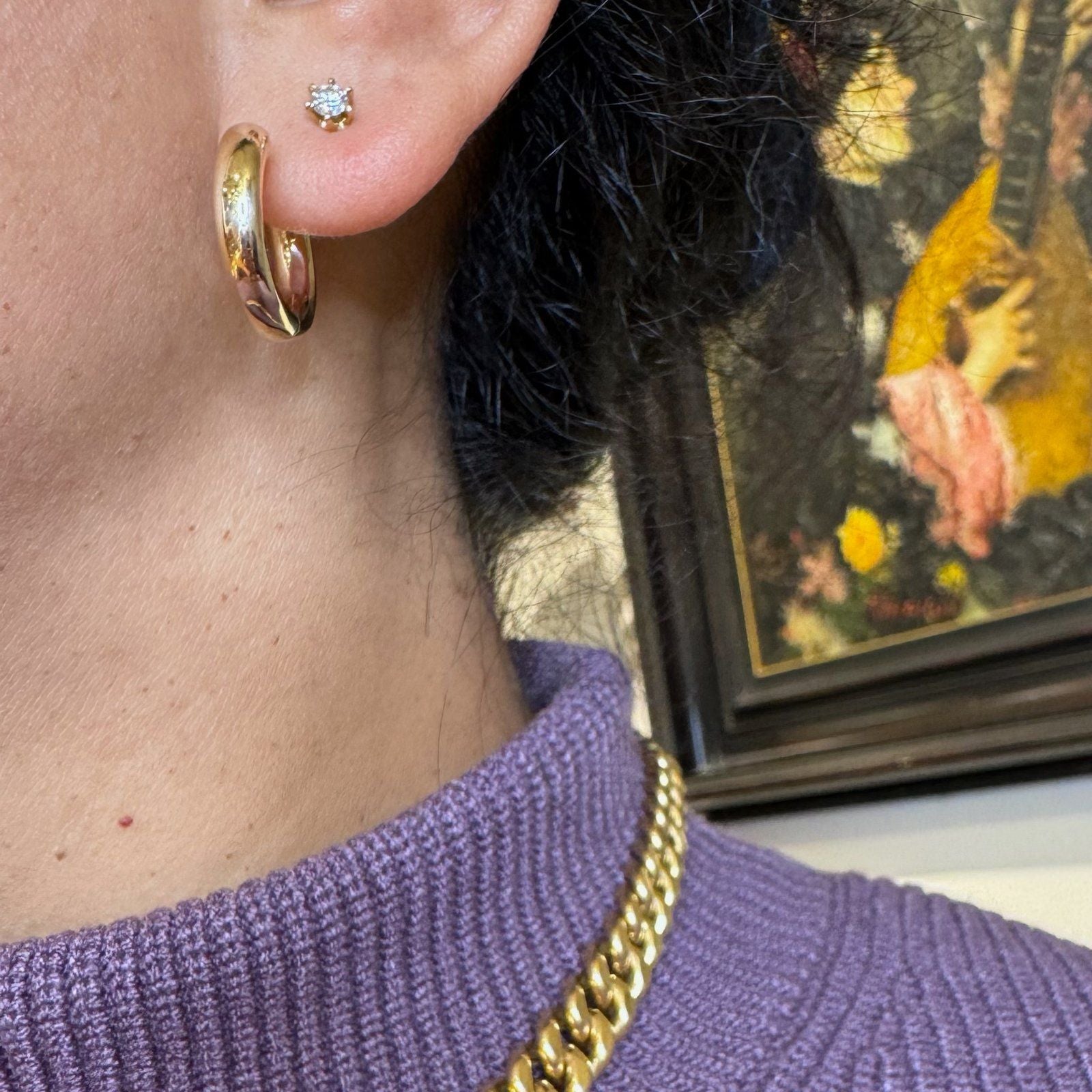 14ct Yellow Gold Creole Hoop Earrings