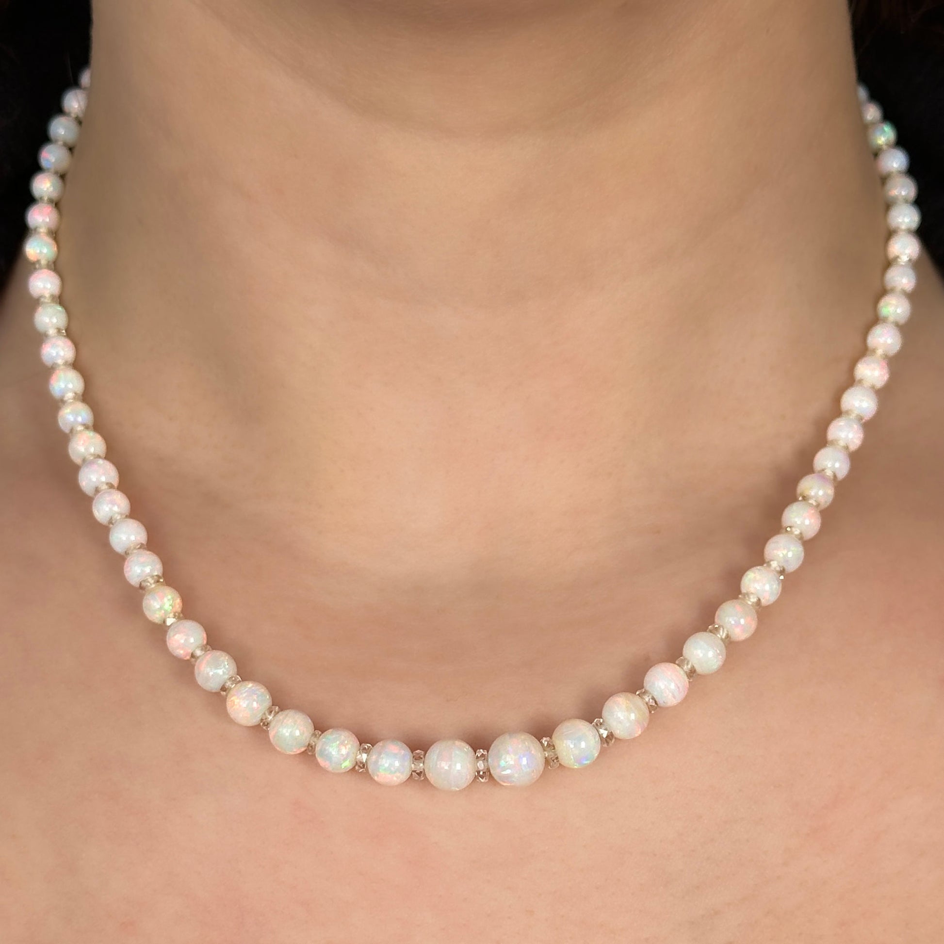 Edwardian Antique Opal Bead Necklace