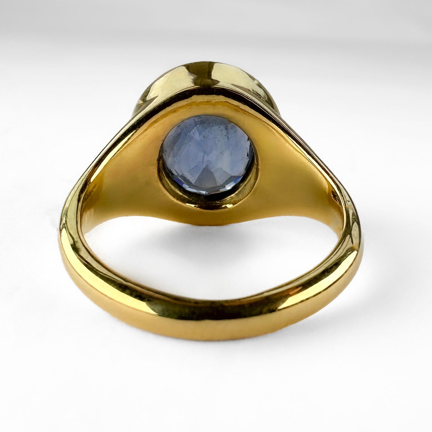 Antique 3ct Oval Natural No Heat Sapphire Signet Ring