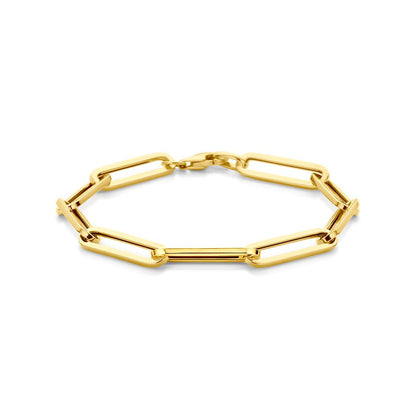 9cr Yellow Gold Paper Clip Chain Link Bracelet