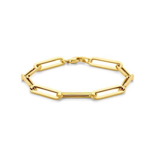 9cr Yellow Gold Paper Clip Chain Link Bracelet