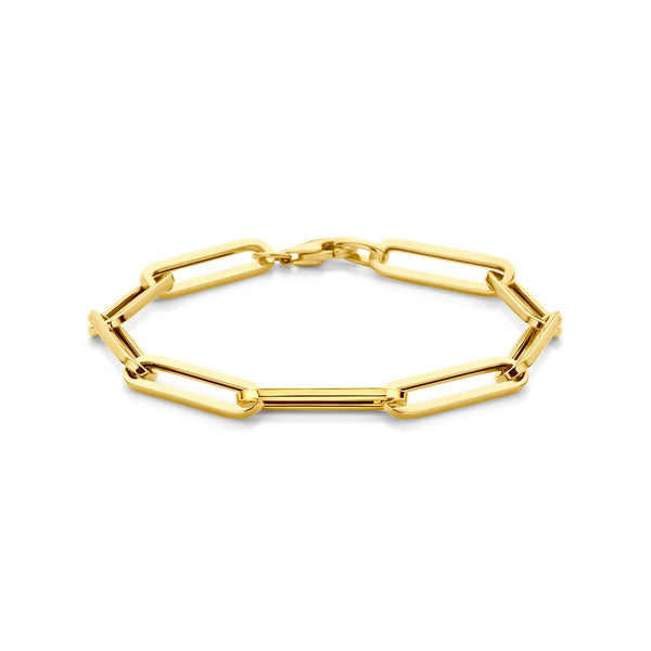9cr Yellow Gold Paper Clip Chain Link Bracelet